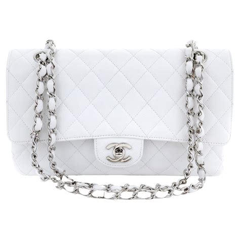 white chanel bag with silver hardware|Chanel bag black and silver.